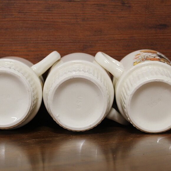 ☕ 3 VINTAGE MCCOY POTTERY * HAPPY TIMES * KIDS STACKING MUGS CUPS🌸 - Picture 13 of 16